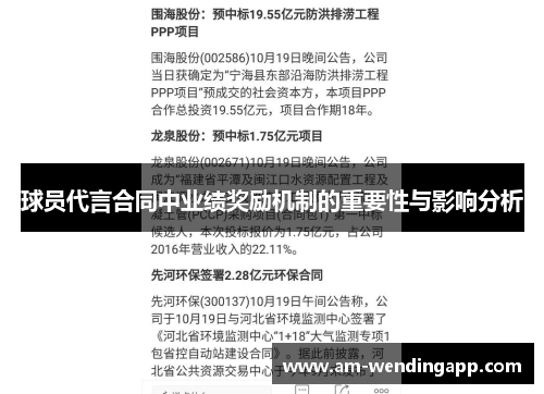 球员代言合同中业绩奖励机制的重要性与影响分析